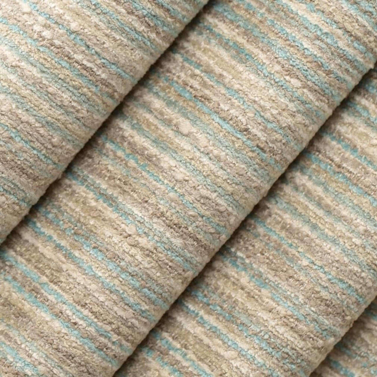 Aqua Stain Resistant Performance Pet Friendly Small Scale Stripe Textured Upholstery Fabric by The Yard - SKU: Payton Mirage